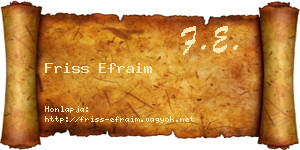 Friss Efraim névjegykártya